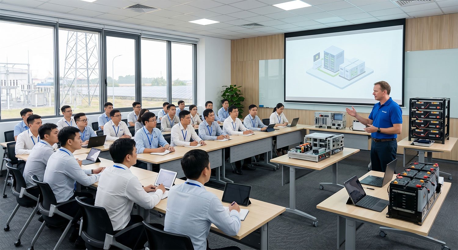 Solmec tổ chức tập huấn về công nghệ lưu trữ năng lượng BESS cho đội ngũ kỹ sư: Luôn đi đầu trong xu hướng năng lượng xanh